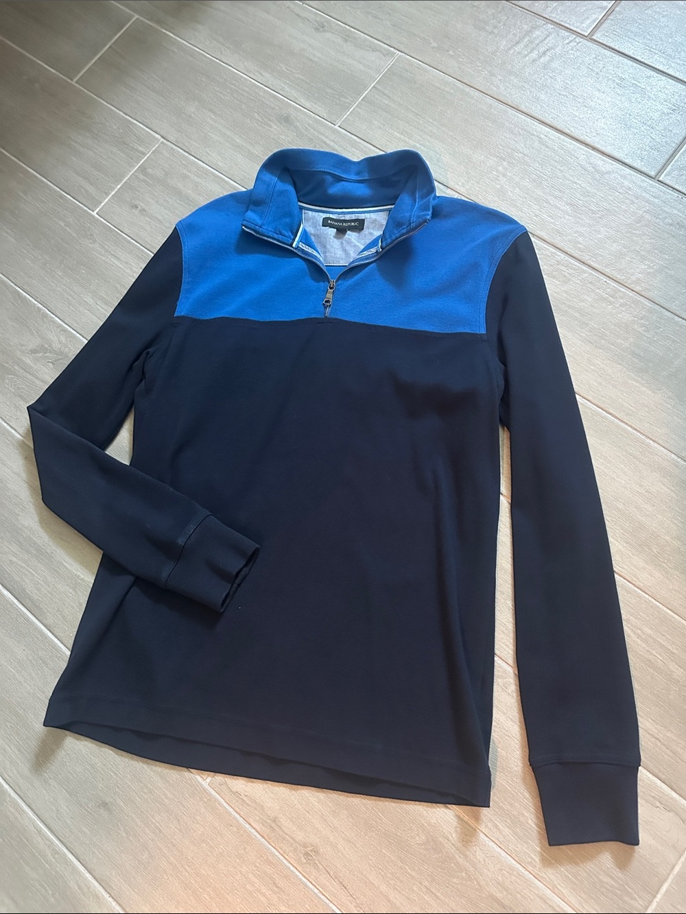 Banana Republic Men's Half-Zip Pullover Sweater - Blue and Navy
